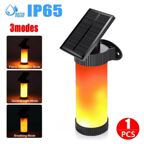 Details about   Solar Powered Flame Torch LED Light Flickering Garden Wall Lamp With Decals